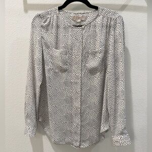 LOFT Black and White Dotted Blouse NWT size small